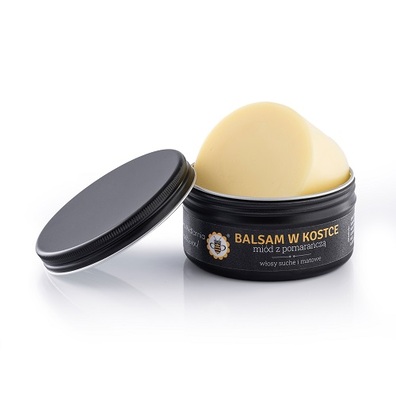 Balsam do włosów w kostce, MIÓD Z POMARAŃCZĄ, 65 g, Miodowa Mydlarnia