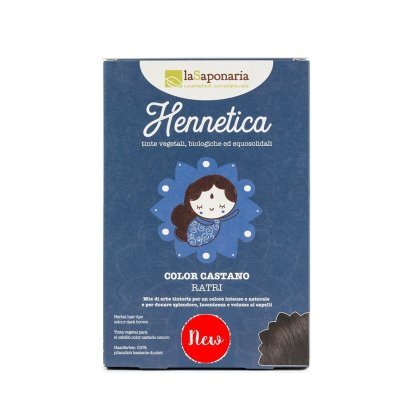 Ziołowo-roślinna farba do włosów RATRI - Ciemny Brąz, 100 g, La Saponaria