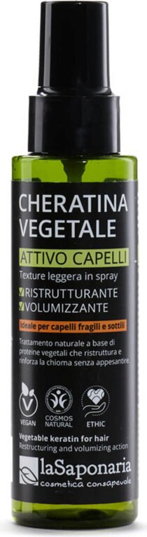 Keratyna roślinna - aktywny spray do włosów, 100 ml, La Saponaria