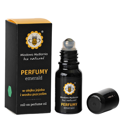 Perfumy z woskiem pszczelim, roll-on, EMERALD, 10 ml, Miodowa Mydlarnia